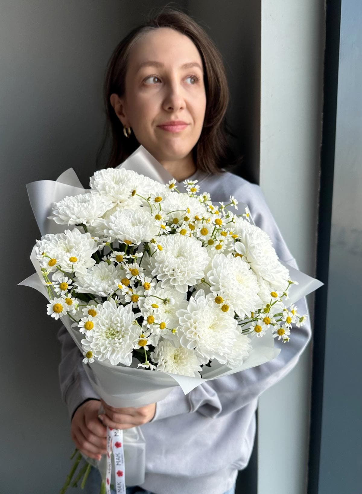 Букет #228 Кустовая хризантема, кустовые ромашки