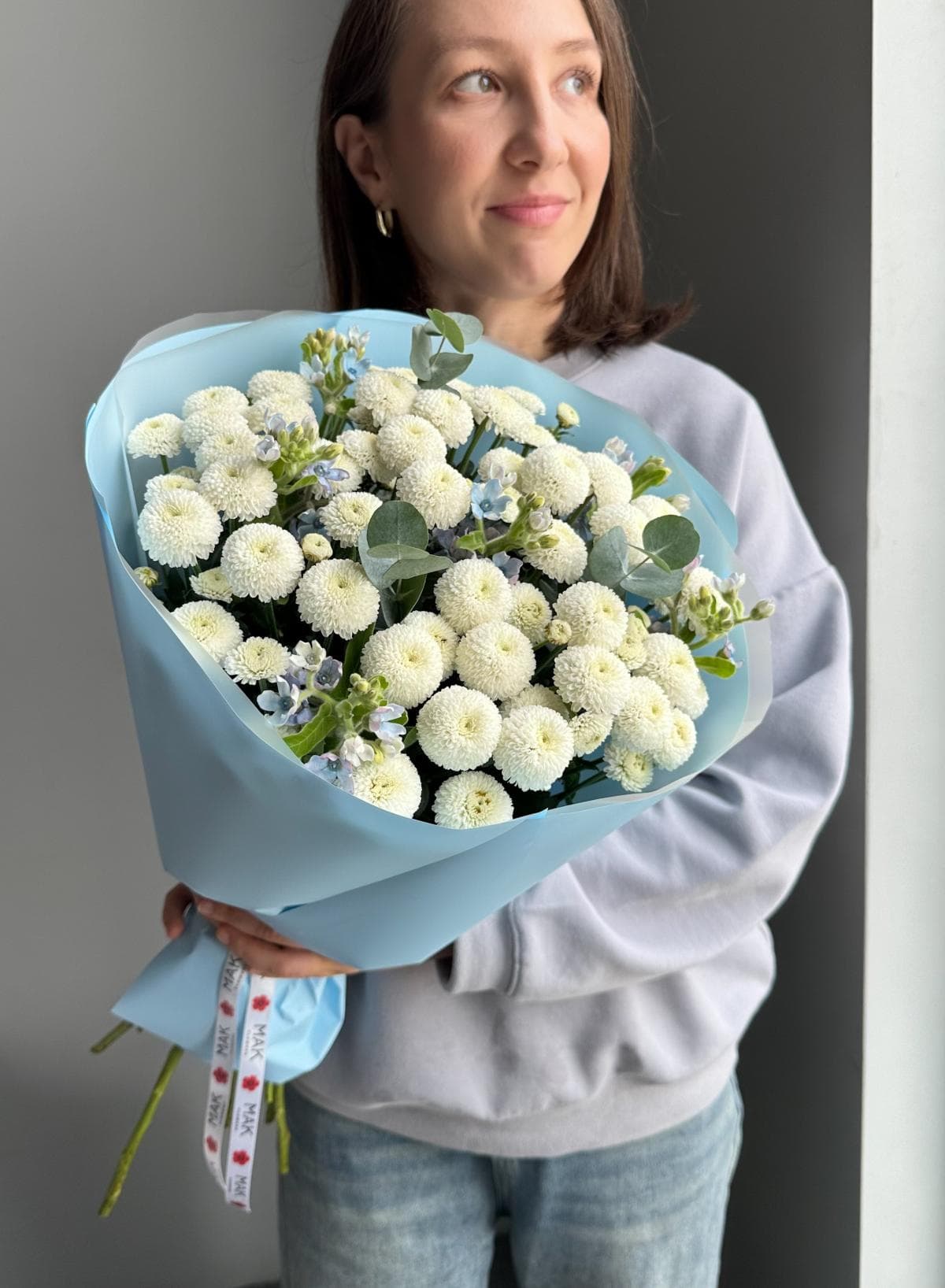 Букет #237 Кустовая хризантема, оксипеталум