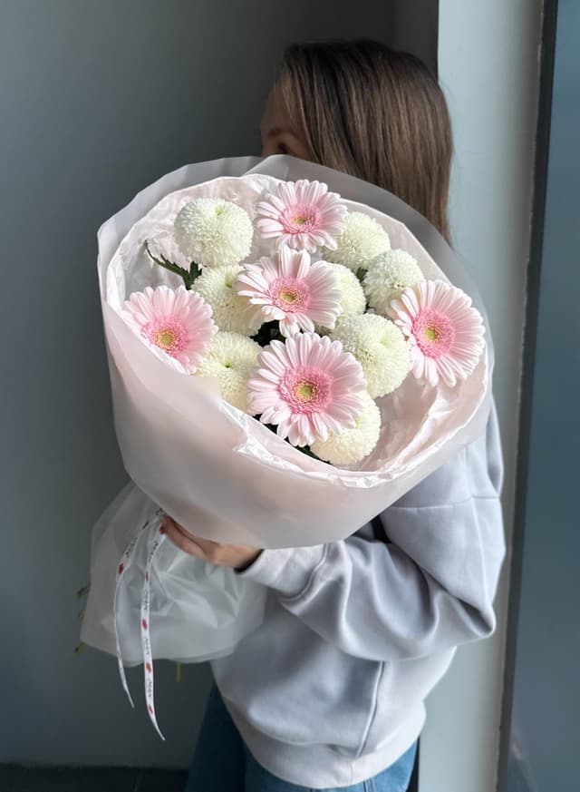 Букет #247 Хризантема и гермини