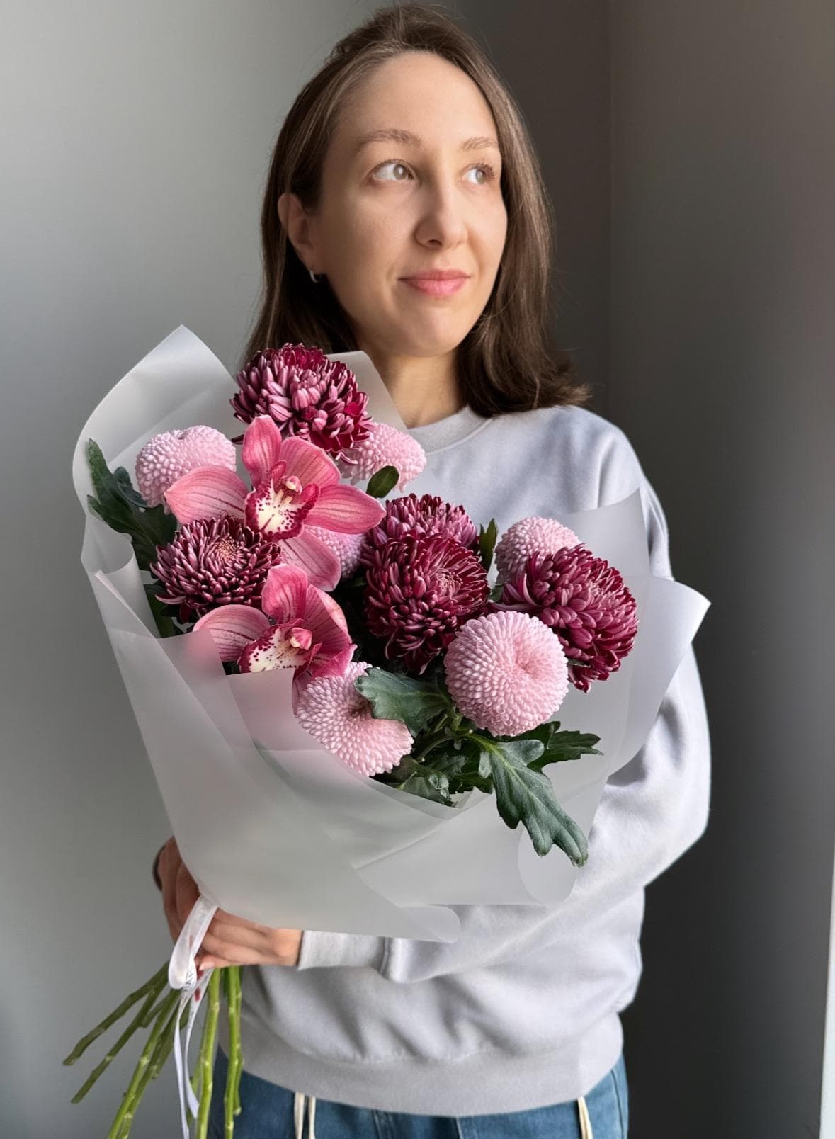 Букет #248 Хризантема и орхидеи