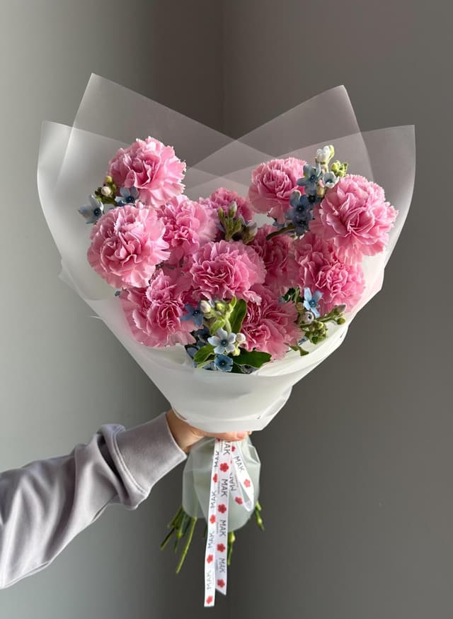 Букет #229 Диантусы и оксипеталум