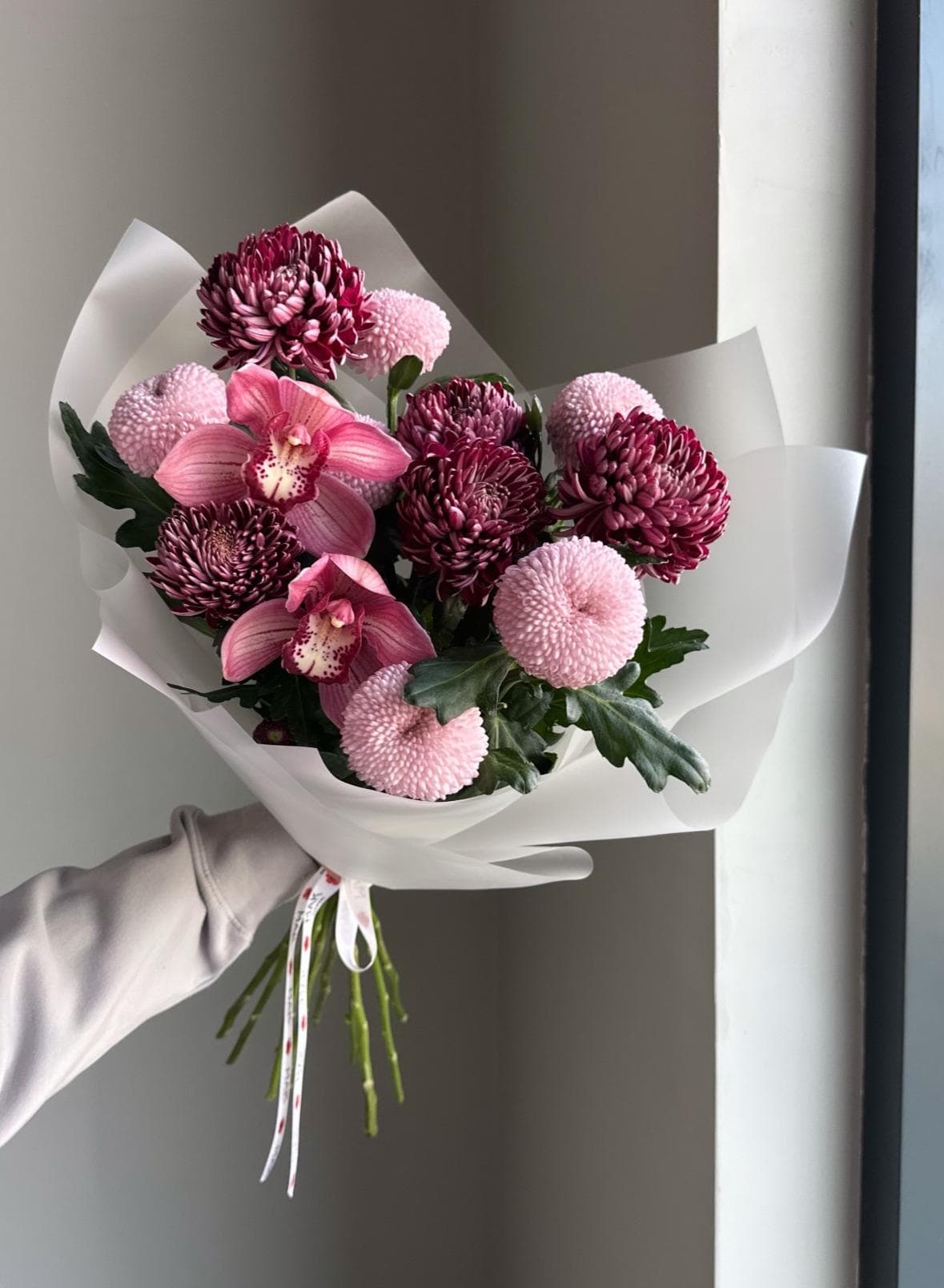 Букет #248 Хризантема и орхидеи